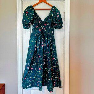 Rare EUC Hill House Ophelia Dress in Moody Floral Poplin Size M